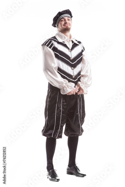 Obraz Medieval man on white background