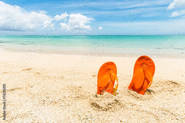 Obraz flip-flops at the beach