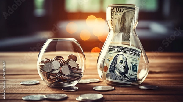 Obraz money in a glass