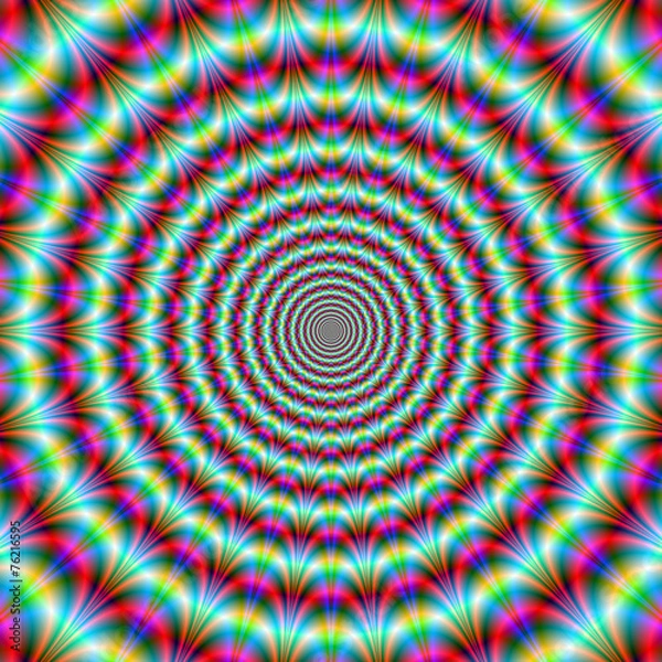 Fototapeta Alternate Rings in Turquoise and Red