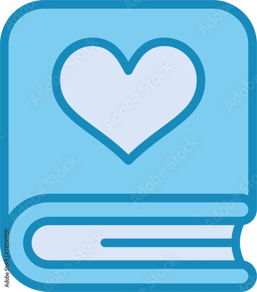 Fototapeta Romantic poetry book Vector Icon