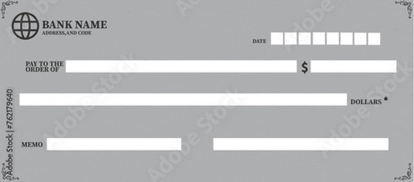 Obraz Bank cheque vector template New design 