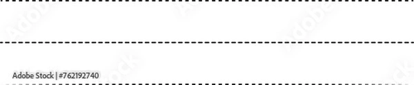 Fototapeta Set of black horizontal dashed line for design