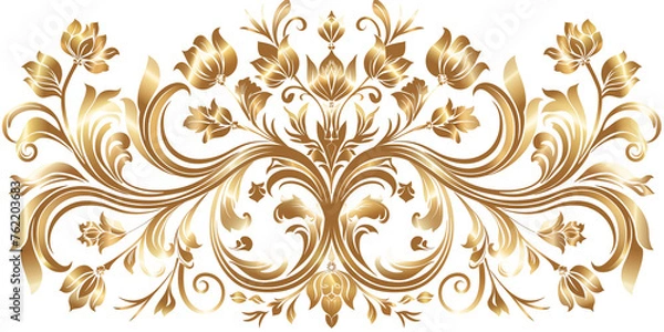 Fototapeta Vintage pattern with arabesques. Traditional classic gold ornament. isolated on a transparent background