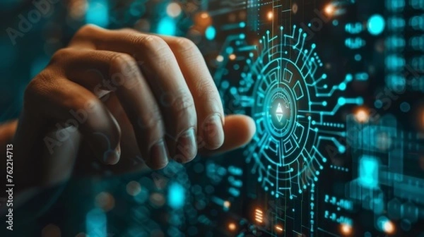 Fototapeta Cybersecurity measures on online payment platform ensure secure transactions