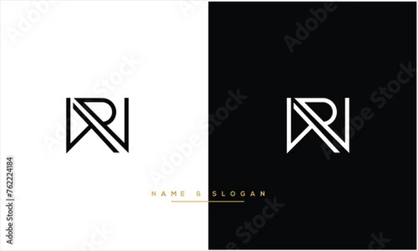 Fototapeta RW, WR, W, R, Abstract letters Logo Monogram
