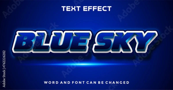 Obraz Blue sky editable text effect