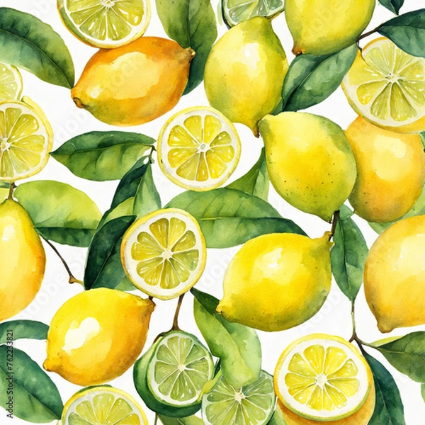 Fototapeta Beautiful background with lemons