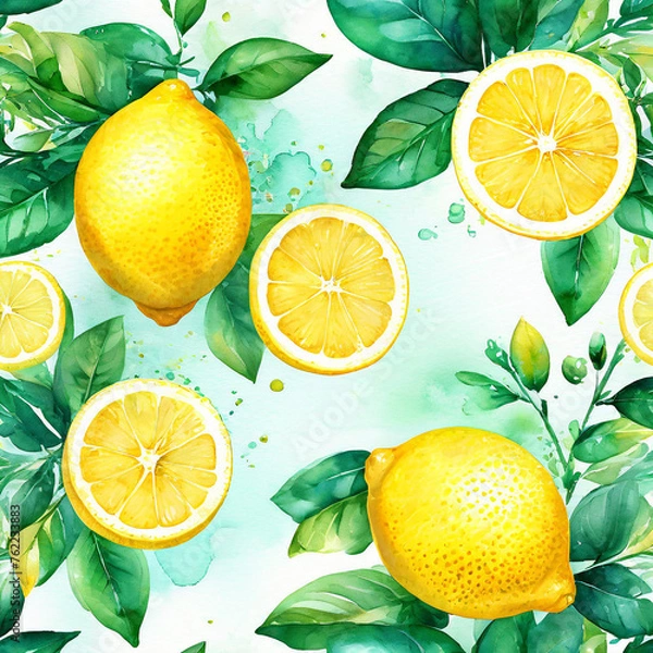 Fototapeta Beautiful background with lemons