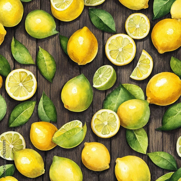 Fototapeta Beautiful background with lemons