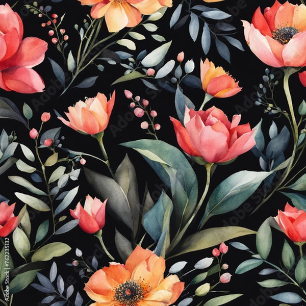 Fototapeta Beautiful pattern floral background 