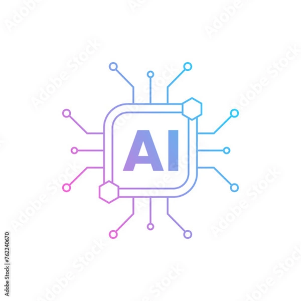 Fototapeta Artificial Intelligence Ai Icon 