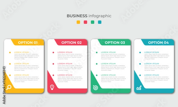 Fototapeta Steps Timeline Infographics Images Template Design