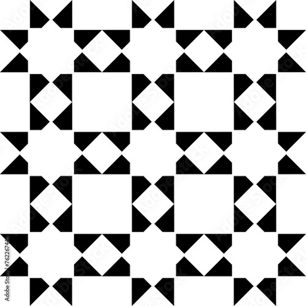 Fototapeta Eight-pointed star Islamic seamless vector pattern. Geometric arabic background texture.