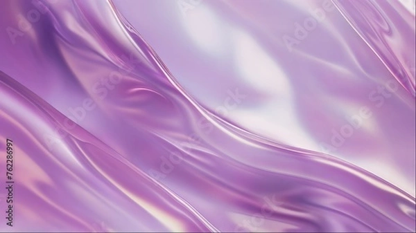Obraz Abstract purple background with wavy texture, shiny and glossy, creating a sense of fluidity. The soft lighting accentuates its curves and contours, adding depth to the composition.