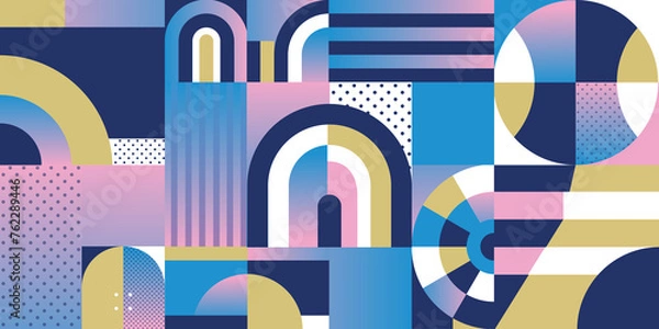 Fototapeta Abstract 2024 Summer travel travel geometric elements background, futuristic design wallpaper, sales gift card banner pattern layout 2024 illustration brochure covers, web headline, advertising flyer