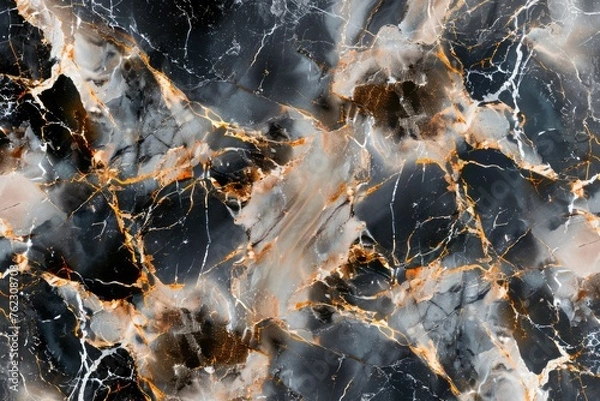 Fototapeta Luxurious Black and Gold Marble Texture Background for Elegant Design Use