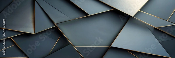 Fototapeta Geometric and Modern Design, Abstract Black and Blue Pattern, Creative and Luxury Background Concept