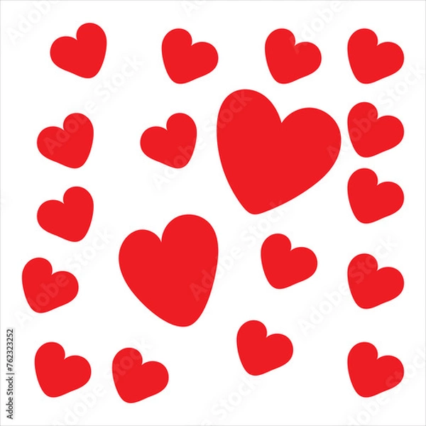 Fototapeta Red heart Background Design.   isolated on white background.