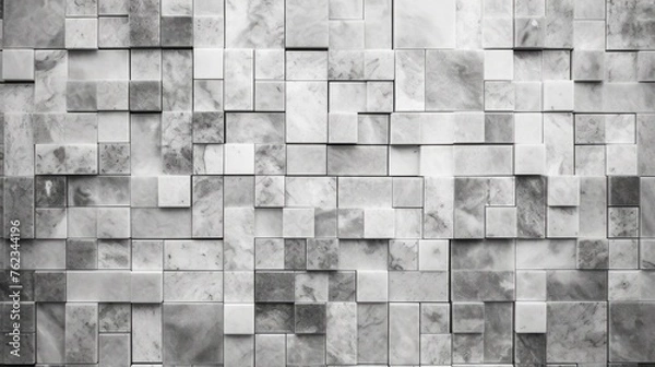 Obraz Black and white photo of a tiled wall, perfect for backgrounds