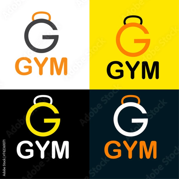 Obraz Unique Clean Minimal Gym Logo Design.