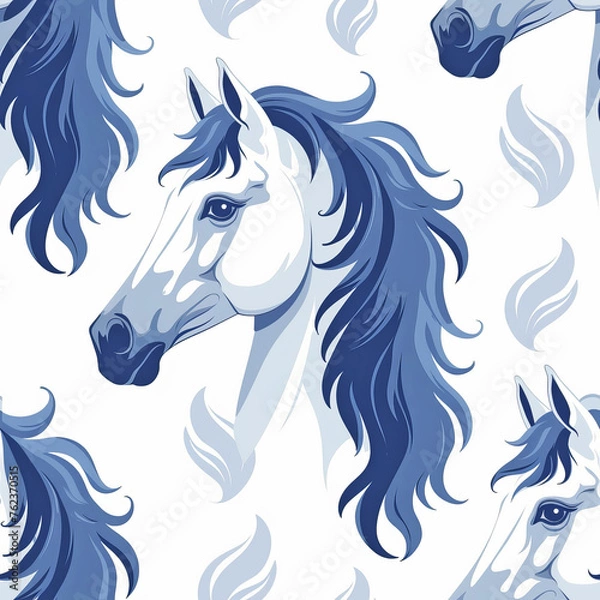 Fototapeta Horse Pattern Tile for seamless backgrounds and for filling surfaces, ai generated