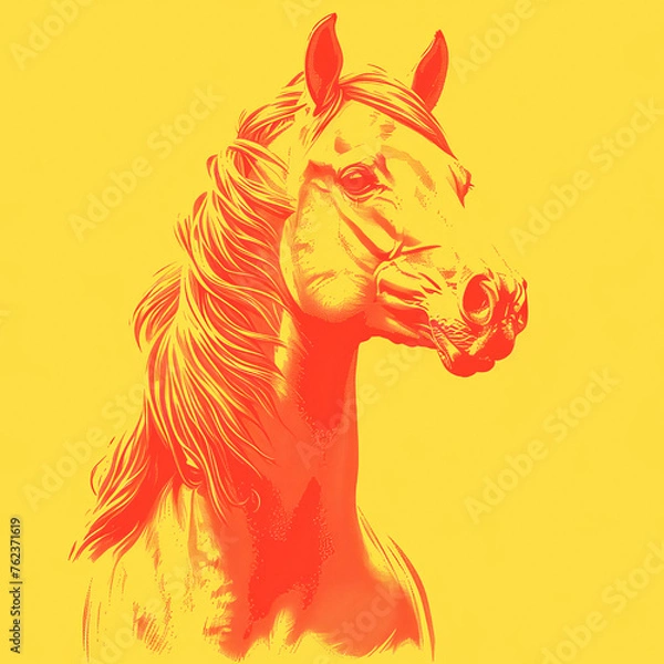 Fototapeta Horse Pattern Tile for seamless backgrounds and for filling surfaces, ai generated