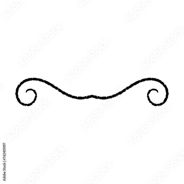 Obraz Hand drawn divider icon vector illustration design element of swish, swash, swoosh underline swirl squiggle stroke line