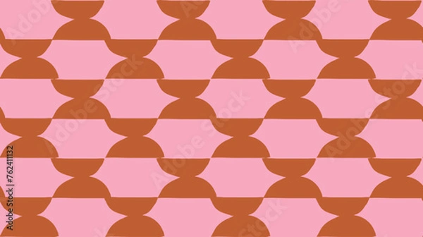 Obraz Abstract modern pink shapes seamless pattern. Boho hand drawn background