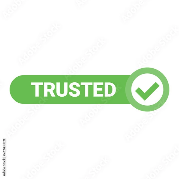 Obraz green vector trusted label on white background