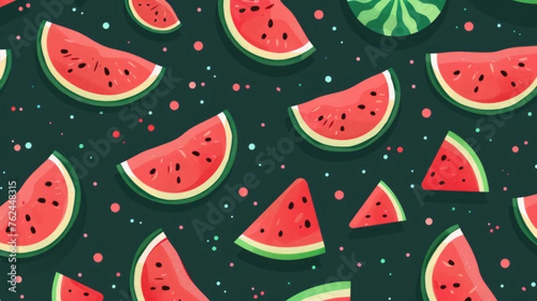 Fototapeta Watermelon pattern flat vector design