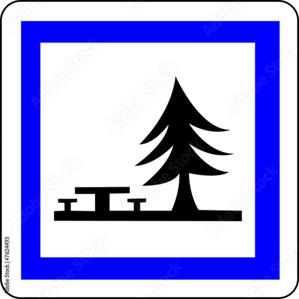 Fototapeta a0110 - Panneau information AIRE DE PIQUE NIQUE