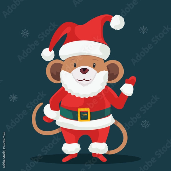 Obraz Cute Mouse with Christmas Clothes