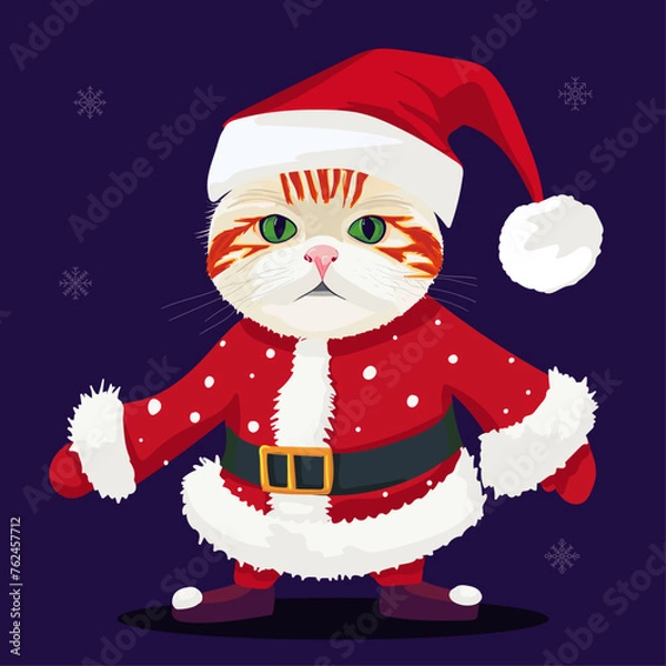 Obraz Cute Cat with Christmas Clothes