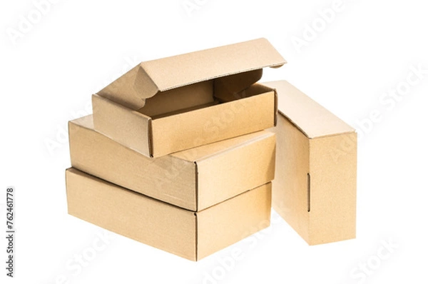 Fototapeta empty cardboard box isolated on the white background