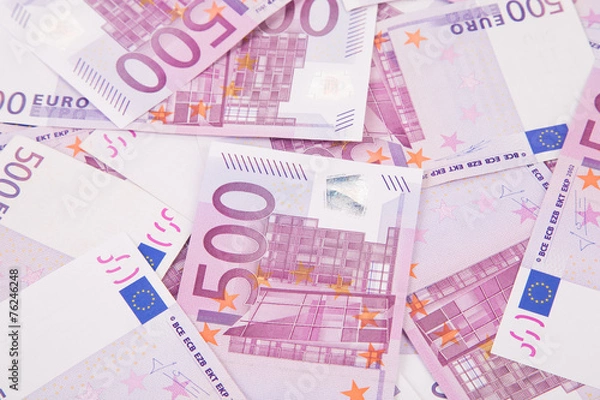 Fototapeta Euro notes aligned as background.