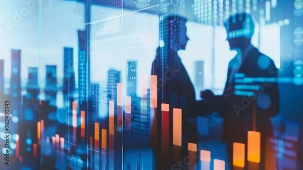 Fototapeta Corporate Finance Professionals Discussing Over Market Data Analysis
