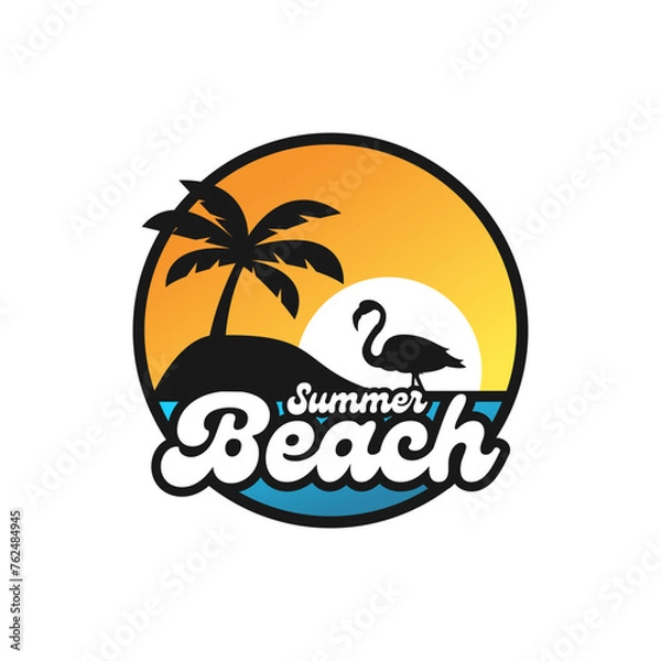 Obraz Summer Beach Retro Logo Template
