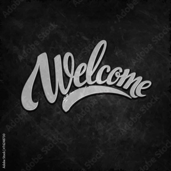 Fototapeta Welcome lettering. Vector illustration
