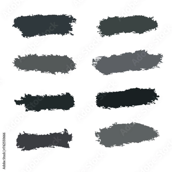 Obraz Grunge paint vector element set. Brush smear stain texture