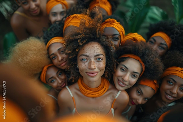 Obraz group of women representing sisterhood lifestyle. AI generative