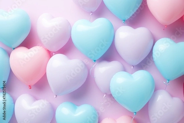 Obraz A set of delicate multi-colored inflatable layers for Valentine's Day.