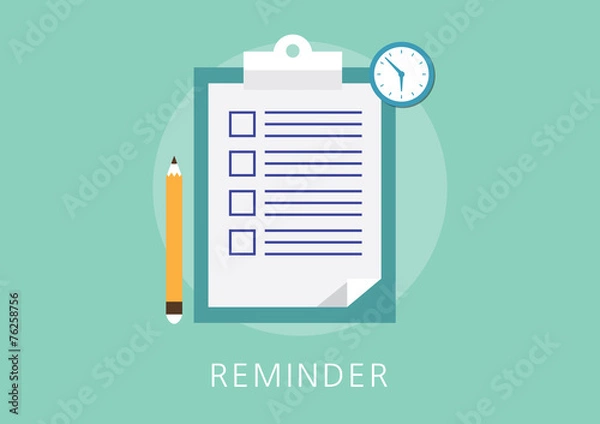 Fototapeta reminder concept flat icon