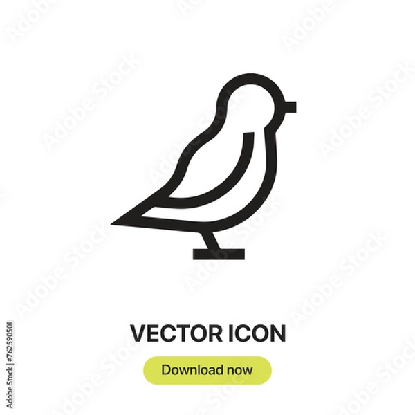 Fototapeta Bird icon vector. Linear-style sign for mobile concept and web design. Bird symbol illustration. Pixel vector graphics - Vector.	
