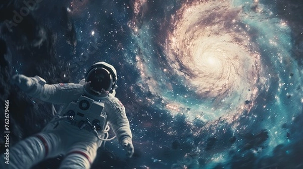 Obraz Floating Astronauts in Whirlpool Galaxy