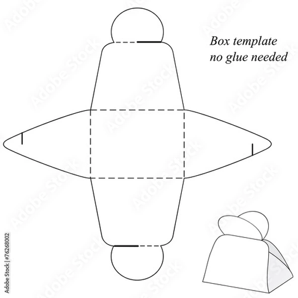 Fototapeta Box template with round handle