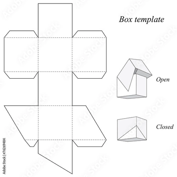 Fototapeta Square box template with lid