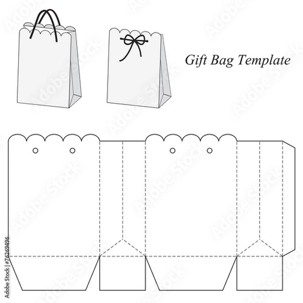 Fototapeta Interesting gift bag template