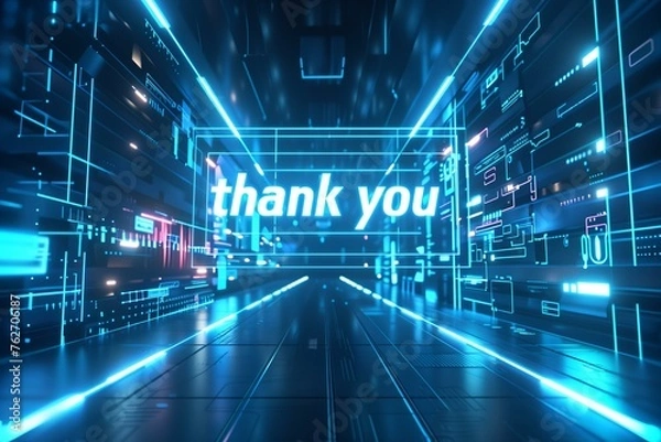Obraz Thank you image for technology presentations. Great for slideshow end screens.