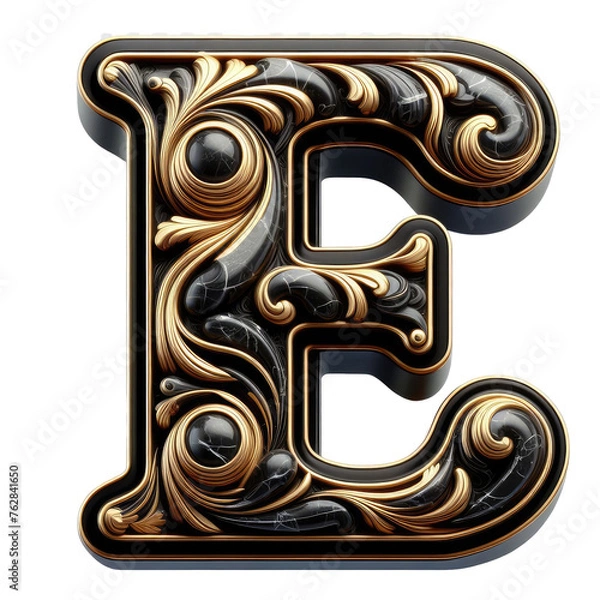 Obraz Isolated 3D Letter on a Clear PNG Canvas, Generative AI